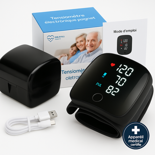 🩺 Suivez votre Tension en Toute Simplicité – Tensiomètre de Poignet USB Rechargeable/DAKAR
